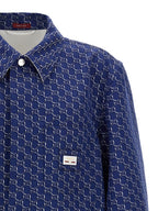 Gucci Blue Cotton Biker Jacket Gucci