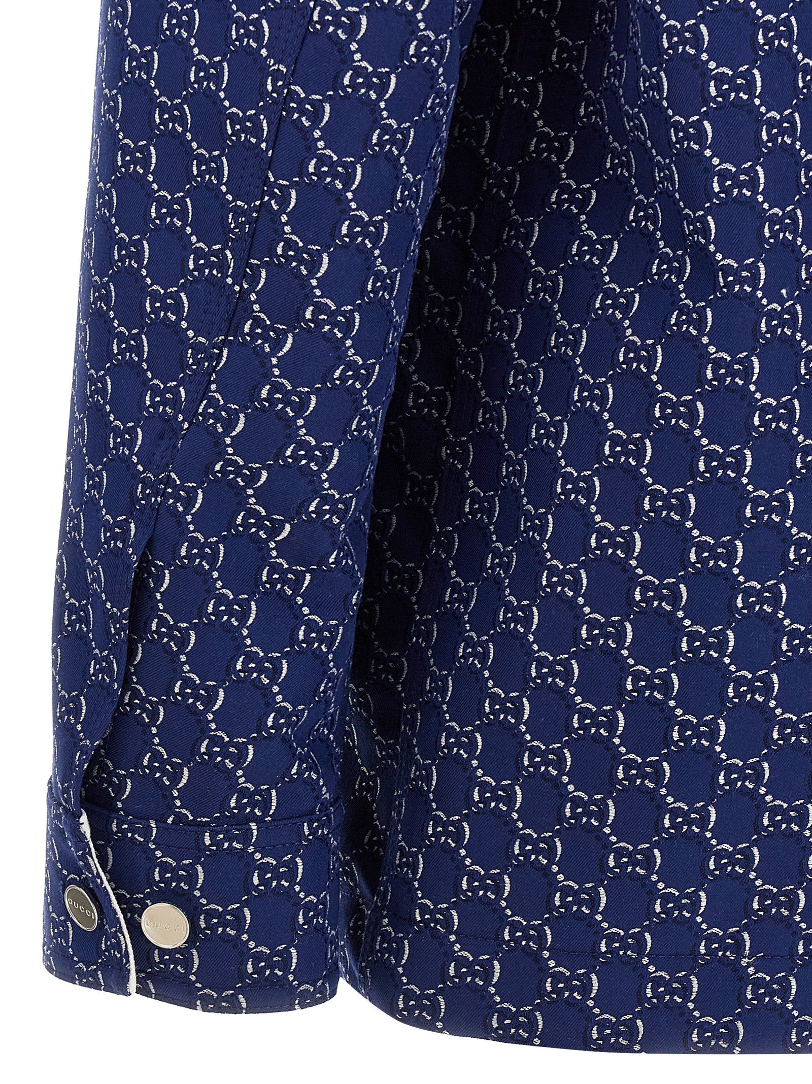 Gucci Blue Cotton Biker Jacket Gucci