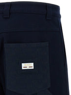 Gucci Blue Cotton Casual Pants Gucci