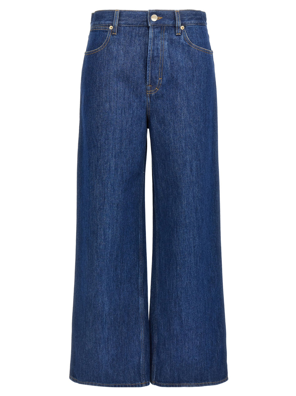 Gucci Blue Cotton Relaxed Fit Jeans Gucci