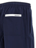 Gucci Blue Cotton Bermuda Shorts Gucci