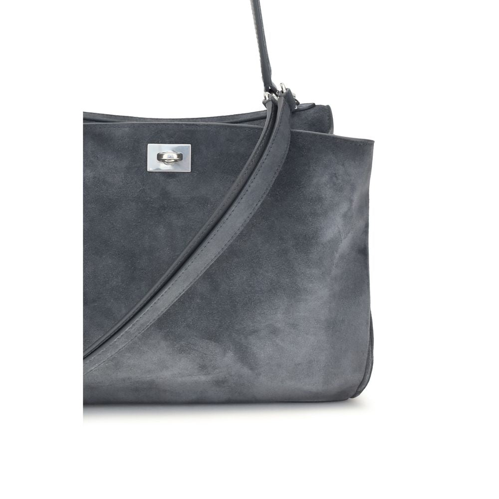 Balenciaga Gray Calf Leather Bos Taurus Shoulder Bag Balenciaga