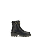 Valentino Garavani Black Calf Leather Bos Taurus Ankle Boots Valentino Garavani