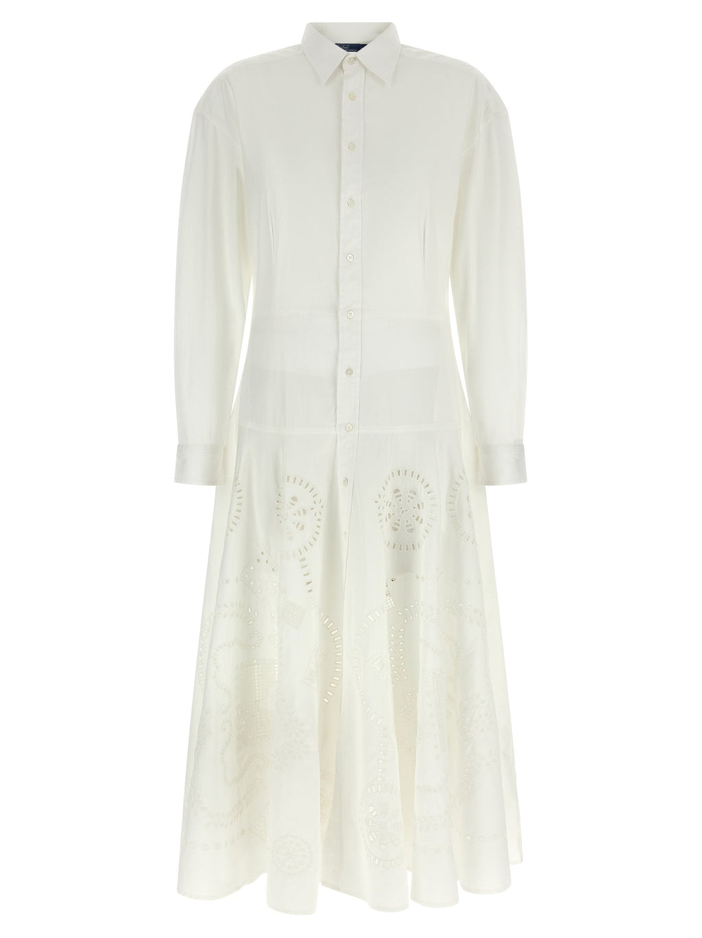 Polo Ralph Lauren White Cotton Midi Dress Polo Ralph Lauren