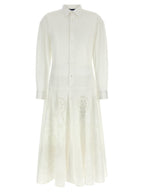 Polo Ralph Lauren White Cotton Midi Dress Polo Ralph Lauren