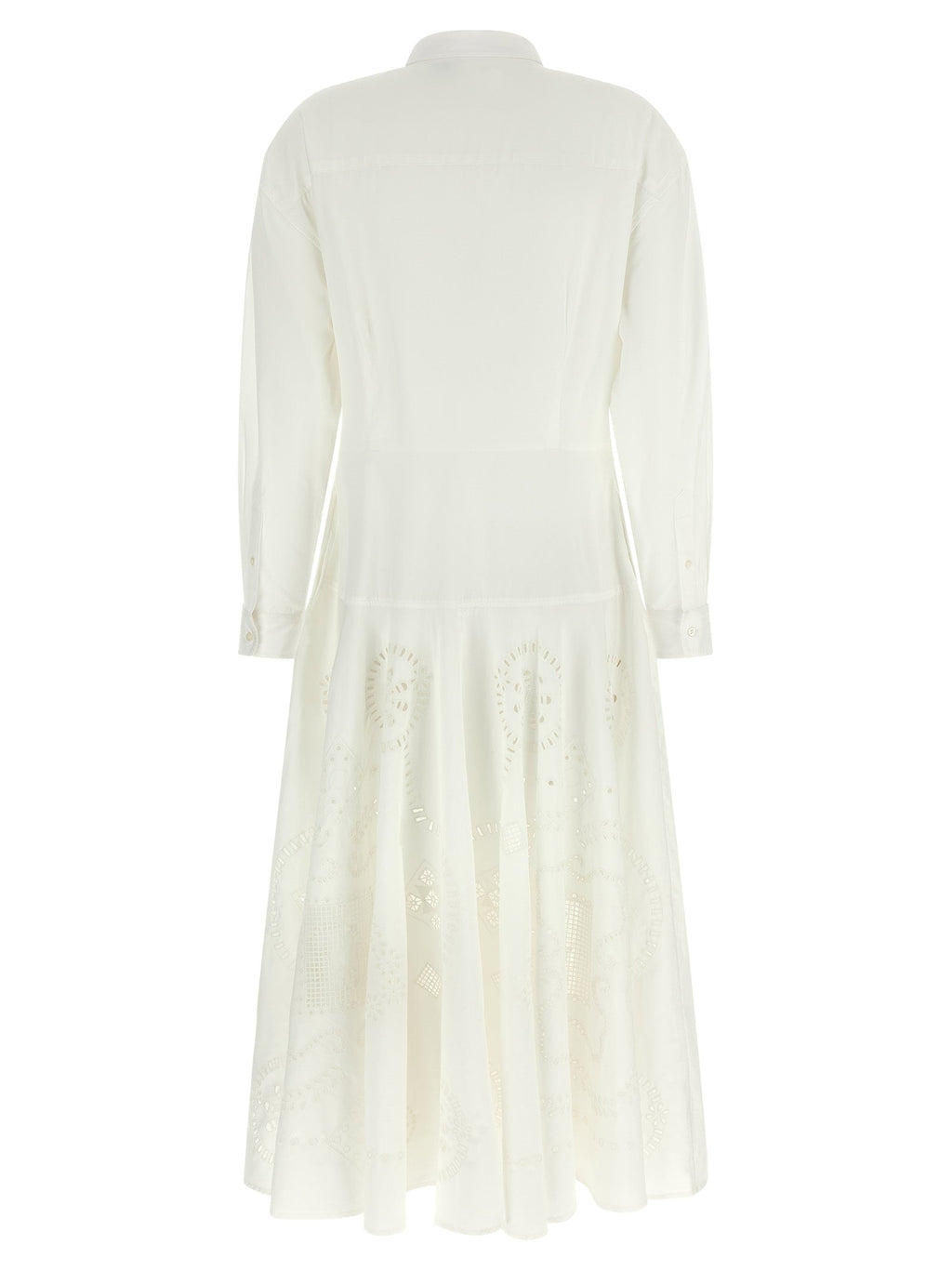 Polo Ralph Lauren White Cotton Midi Dress Polo Ralph Lauren