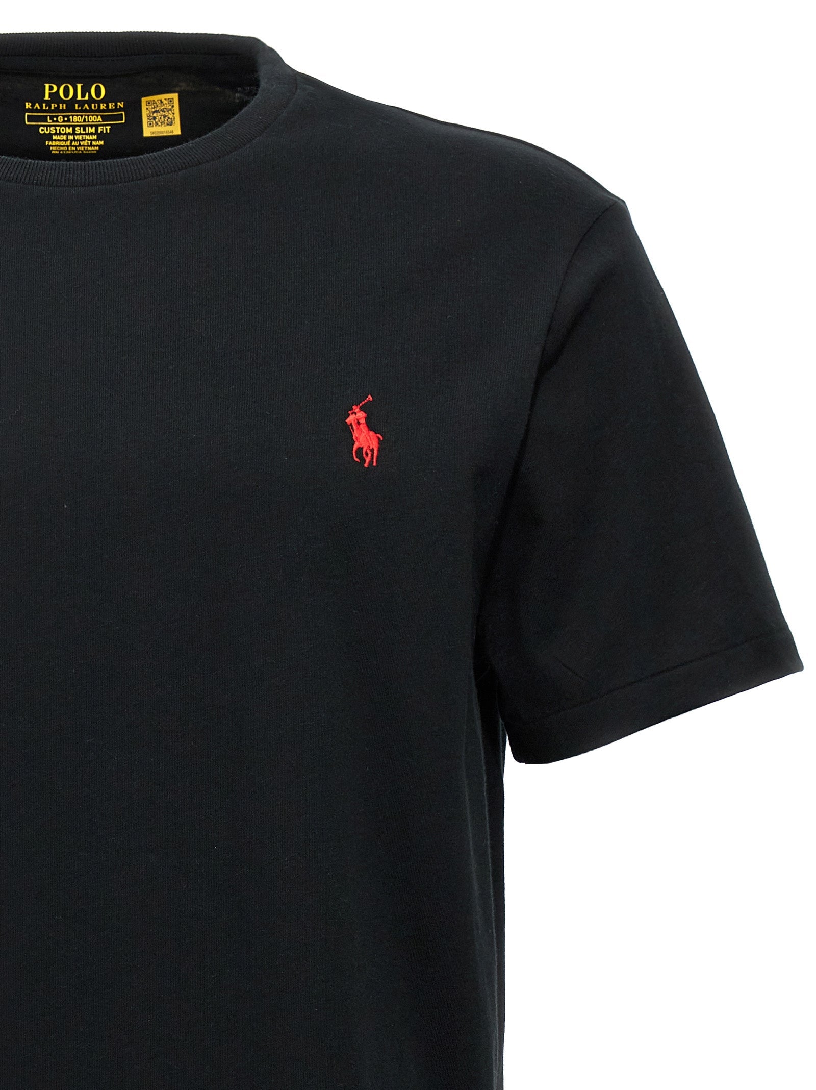 Polo Ralph Lauren Black Cotton T-Shirt Polo Ralph Lauren