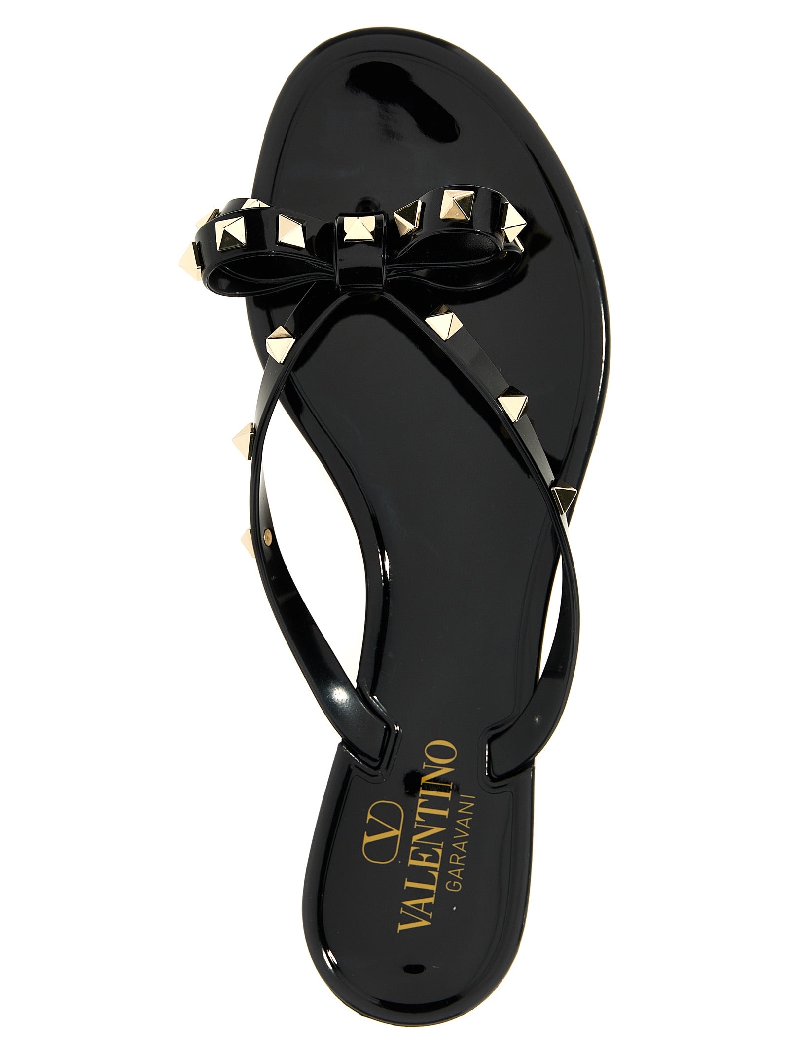 Valentino Garavani Black PVC Slides Valentino Garavani