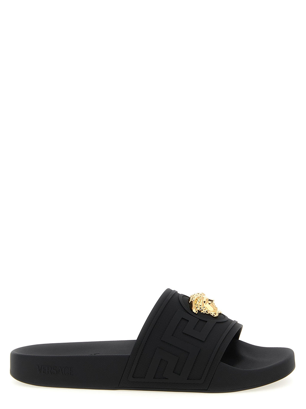 Versace Black Glass Slides Versace