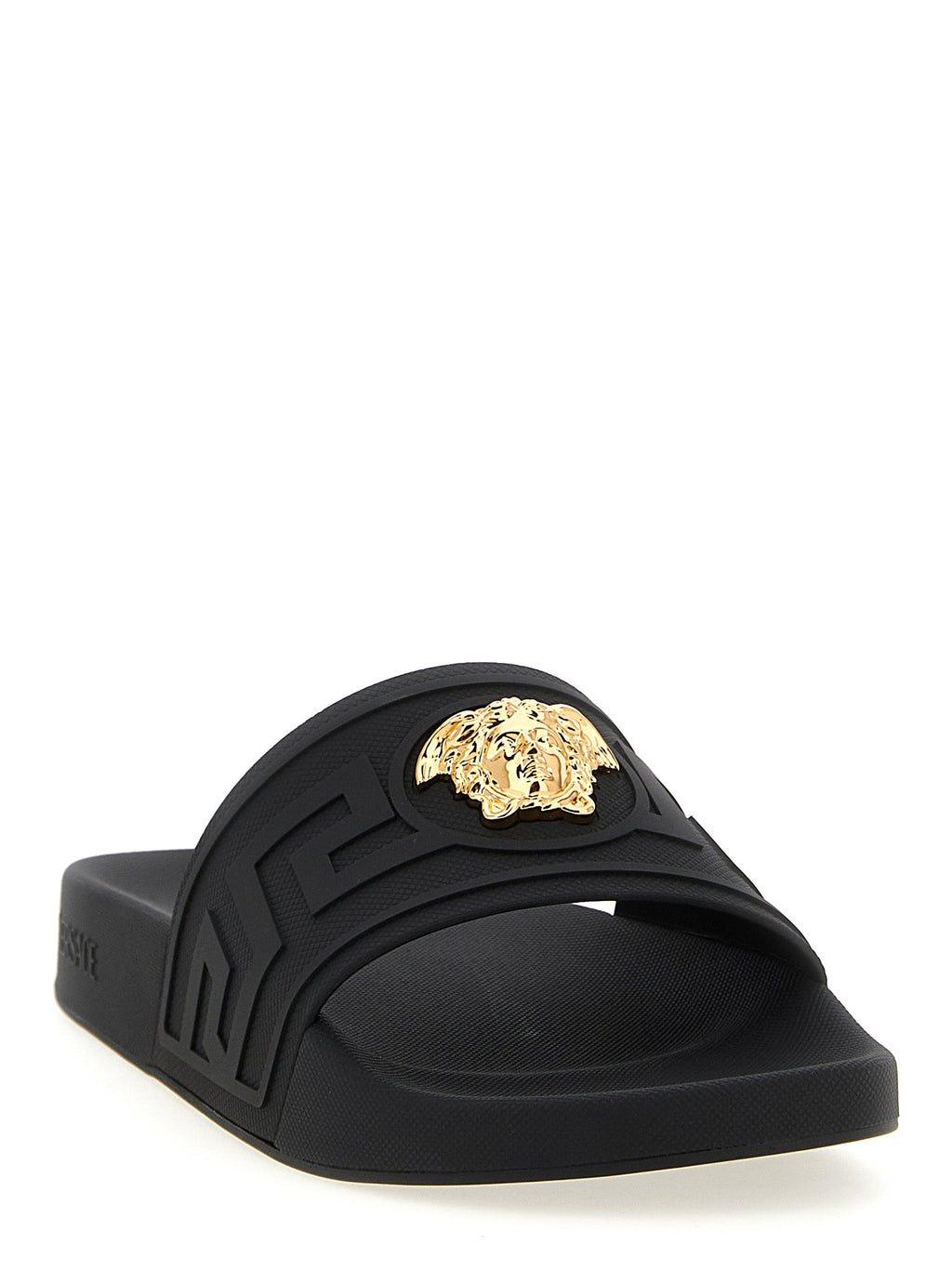 Versace Black Glass Slides Versace