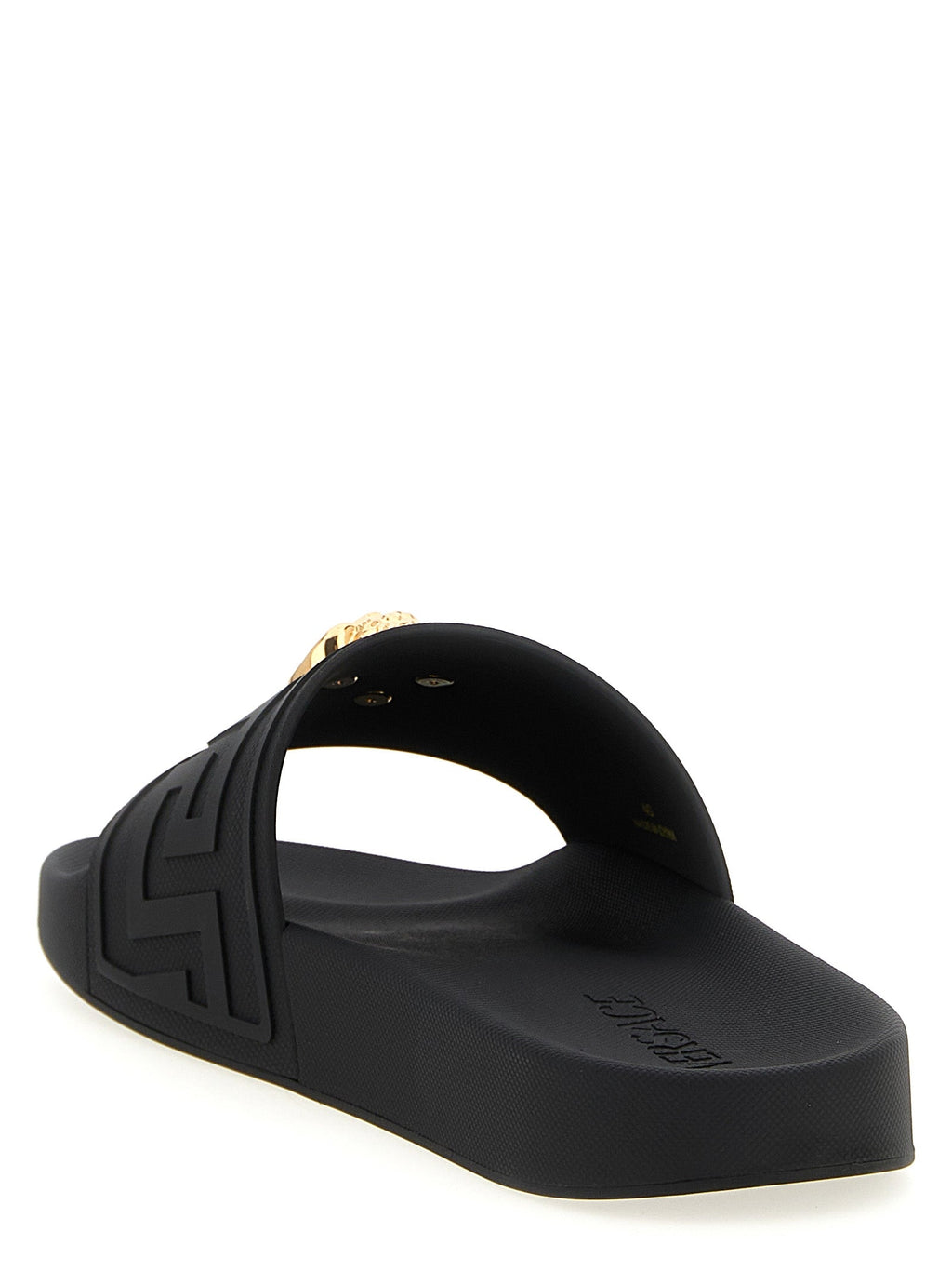 Versace Black Glass Slides Versace