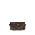 Valentino Garavani Brown Calf Leather Bos Taurus Shoulder Bag Valentino Garavani