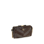 Valentino Garavani Brown Calf Leather Bos Taurus Shoulder Bag Valentino Garavani
