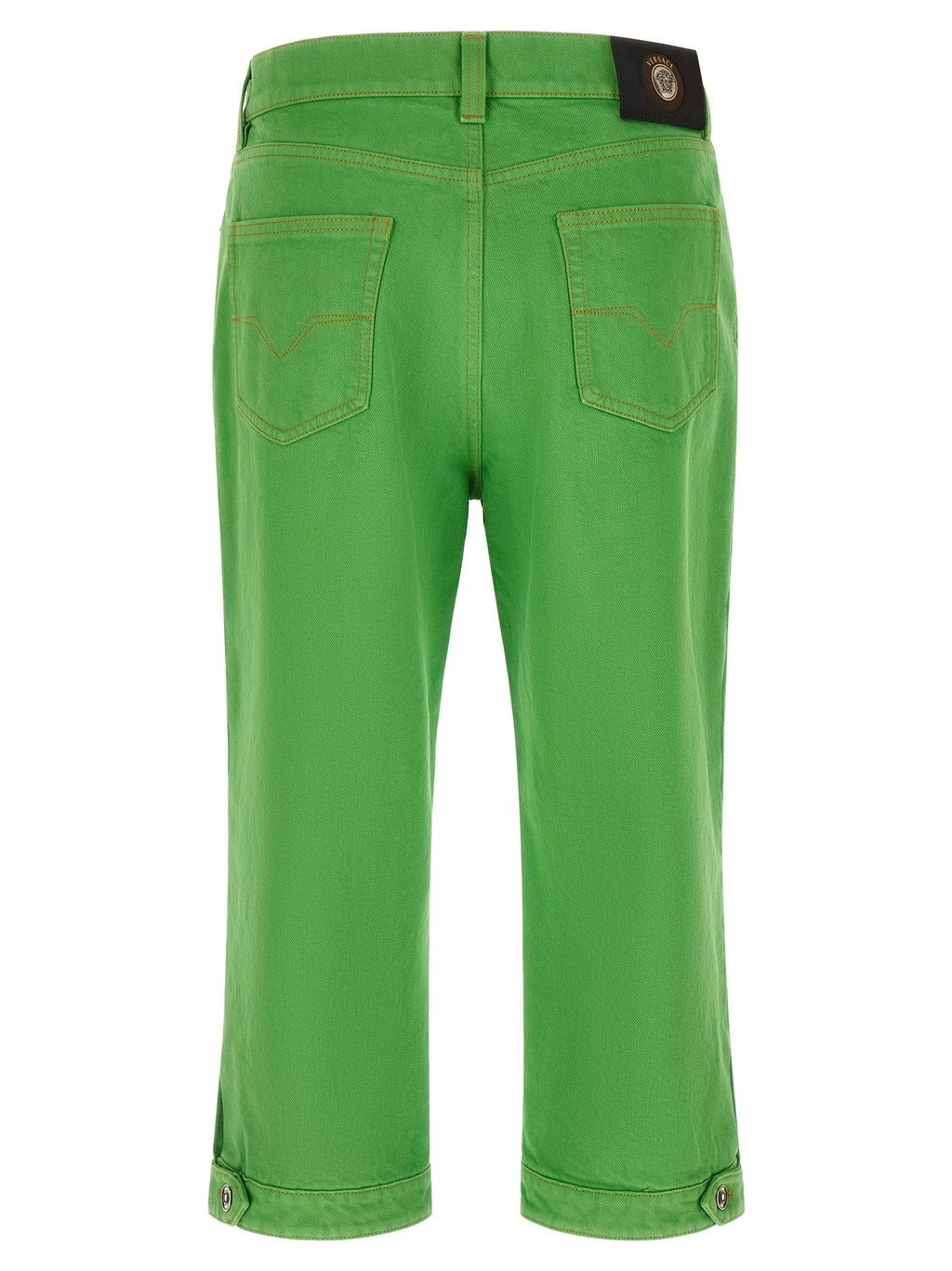 Versace Bicolor Cotton Cropped Jeans Versace
