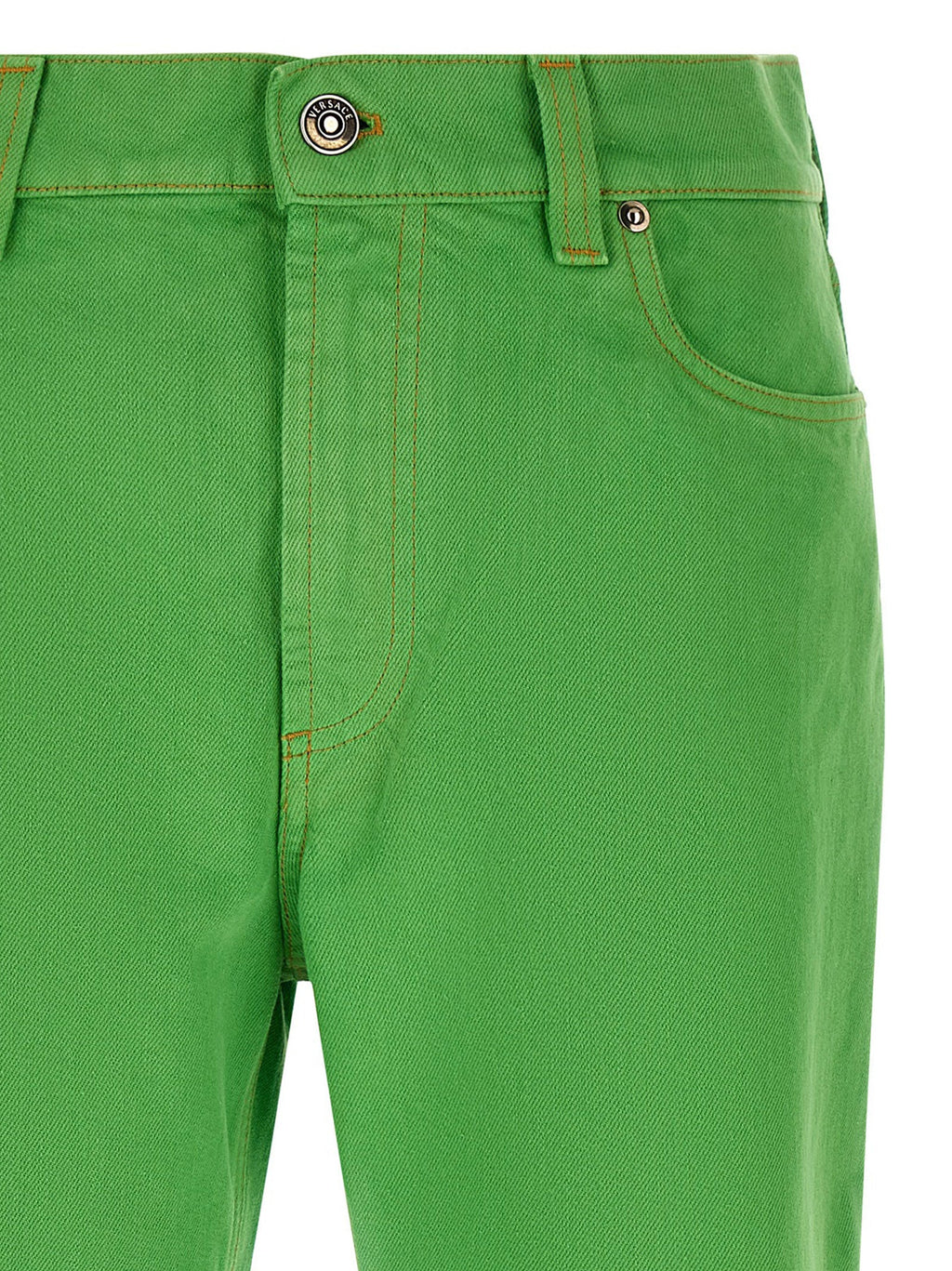 Versace Bicolor Cotton Cropped Jeans Versace