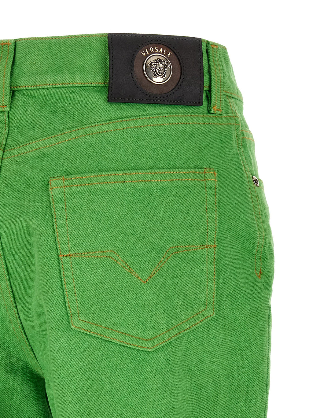 Versace Bicolor Cotton Cropped Jeans Versace