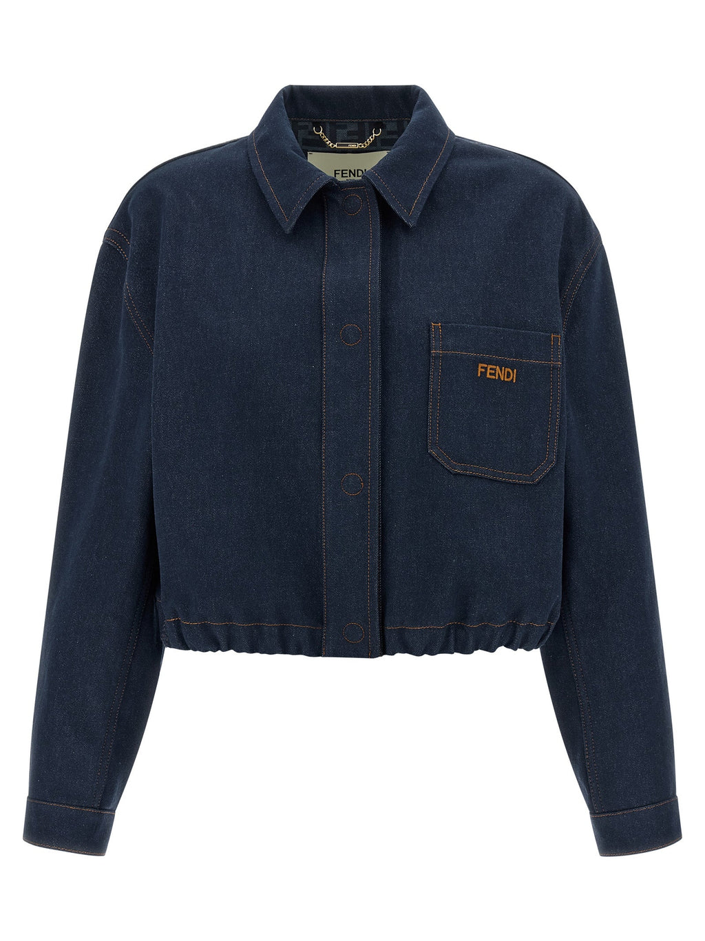 Fendi Blue Cotton Denim Jacket Fendi