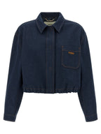 Fendi Blue Cotton Denim Jacket Fendi