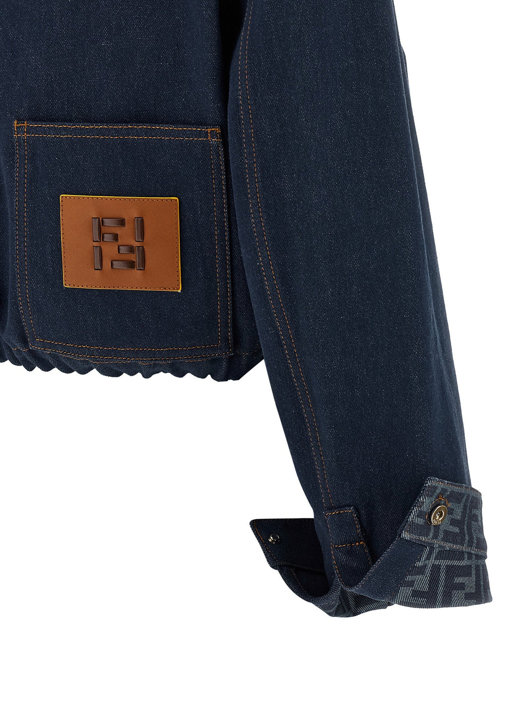 Fendi Blue Cotton Denim Jacket Fendi