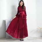 Wrinkled Irregular Lantern Skirt+Long Swing Skirt Set New Solid Color Two Piece Set eprolo