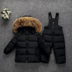 Premium white duck down jacket with detachable hood and 76-80% cashmere blend, designed for toddlers aged 1-3 years with soft-touch fabric and versatile solid or cartoon patterns. VELORIA - Thread of Generations