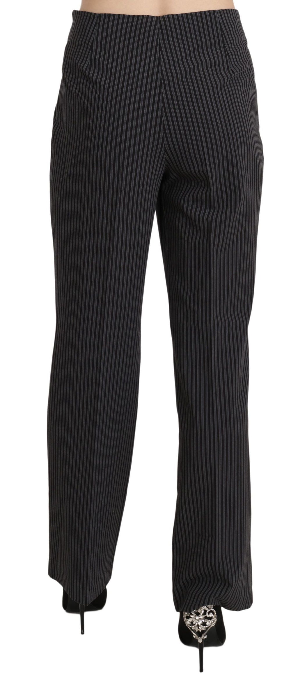BENCIVENGA Black Striped Cotton Sretch Dress Trousers Pants BENCIVENGA