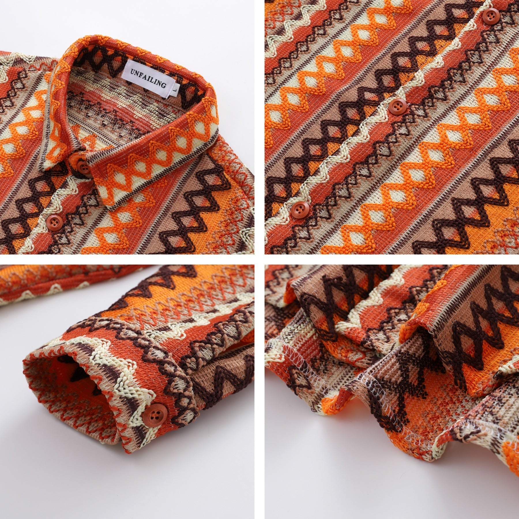 Ethnic Hollow-out Long-sleeved Shirt for Men and Women eprolo