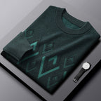 A sophisticated jacquard turtleneck sweater designed for the discerning man. The textured knit pattern delivers visual interest while the high collar offers practical warmth LittleYogaSocks