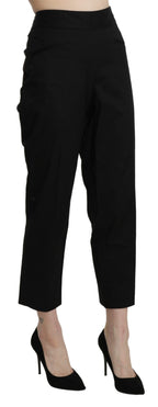 BENCIVENGA Black High Waist Straight Cropped Dress Pants BENCIVENGA
