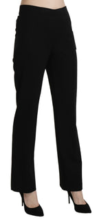 BENCIVENGA Black High Waist Straight Formal Dress Trouser BENCIVENGA
