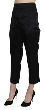 BENCIVENGA Black High Waist Straight Cropped Dress Trouser Pants BENCIVENGA