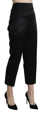 BENCIVENGA Black High Waist Straight Cropped Dress Trouser Pants BENCIVENGA
