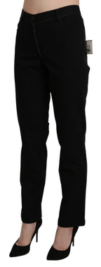 BENCIVENGA Black High Waist Straight Casual Trouser Pant BENCIVENGA