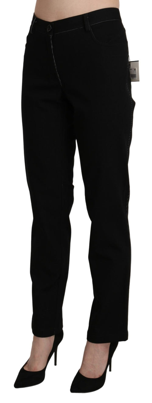BENCIVENGA Black High Waist Straight Casual Trouser Pant BENCIVENGA