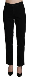 BENCIVENGA Black High Waist Straight Casual Trouser Pant BENCIVENGA