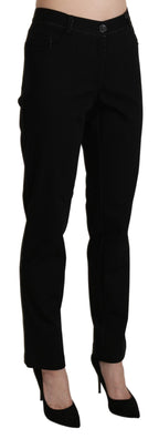 BENCIVENGA Black High Waist Straight Casual Trouser Pant BENCIVENGA