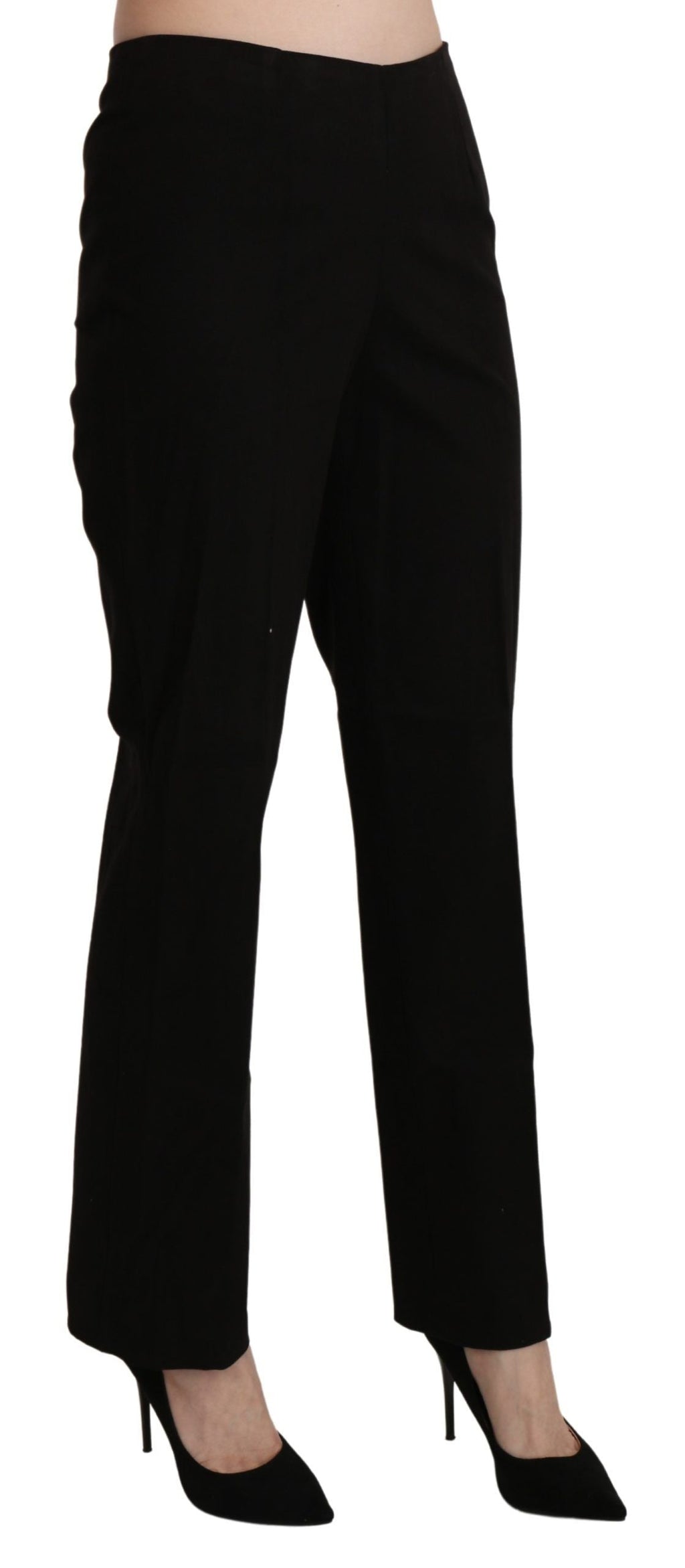 BENCIVENGA Black High Waist Straight Dress Trouser Pant BENCIVENGA