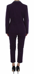 BENCIVENGA Purple Striped Stretch Coat Blazer Pants Suit BENCIVENGA