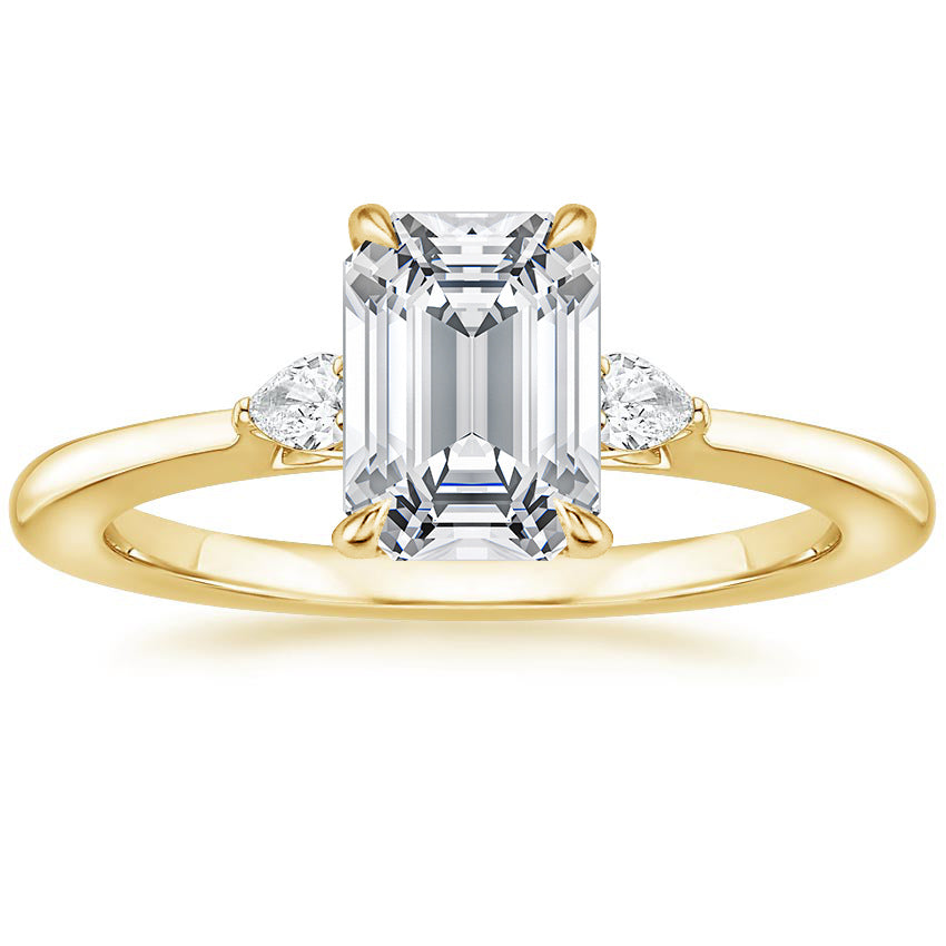 Fashion Luxury Three-Stone Diamond Ring 1 Carat Wedding Ring S925 Sterling Silver Plated 18K Gold Lab-Grown Diamond Ring for Women eprolo