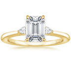 Fashion Luxury Three-Stone Diamond Ring 1 Carat Wedding Ring S925 Sterling Silver Plated 18K Gold Lab-Grown Diamond Ring for Women eprolo