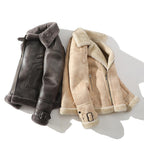 Men's Loose Plus Size Fur Integrated Fleece Lined Padded Warm Keeping Lapel Casual Jacket LittleYogaSocks
