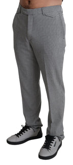 BENCIVENGA Gray Wool Checkered Dress Men Formal Trouser Pants BENCIVENGA