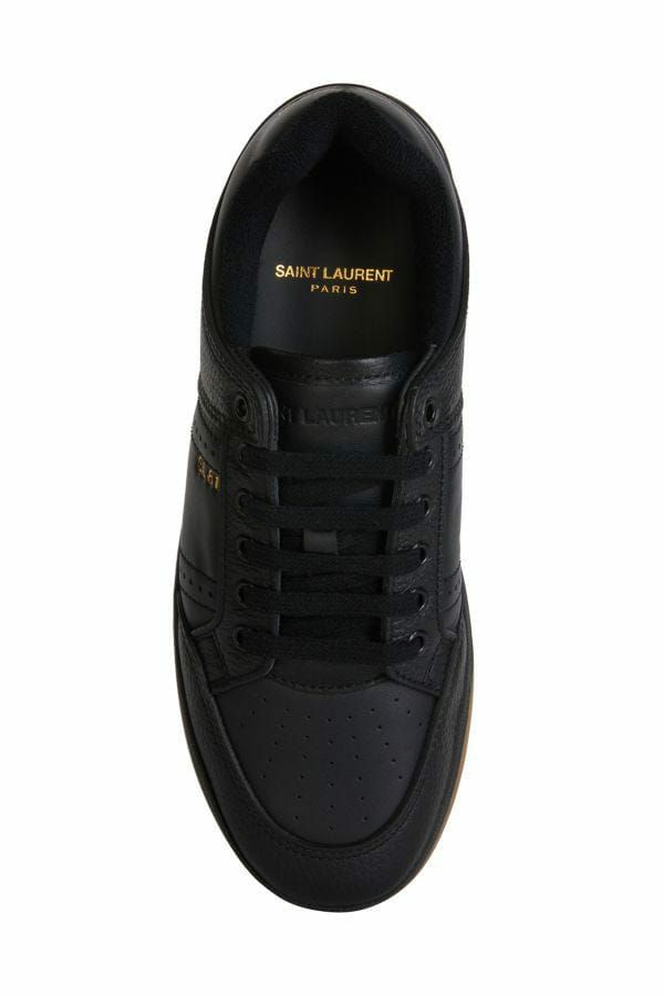 Saint Laurent Black Calf Leather Low Top Sneakers Saint Laurent