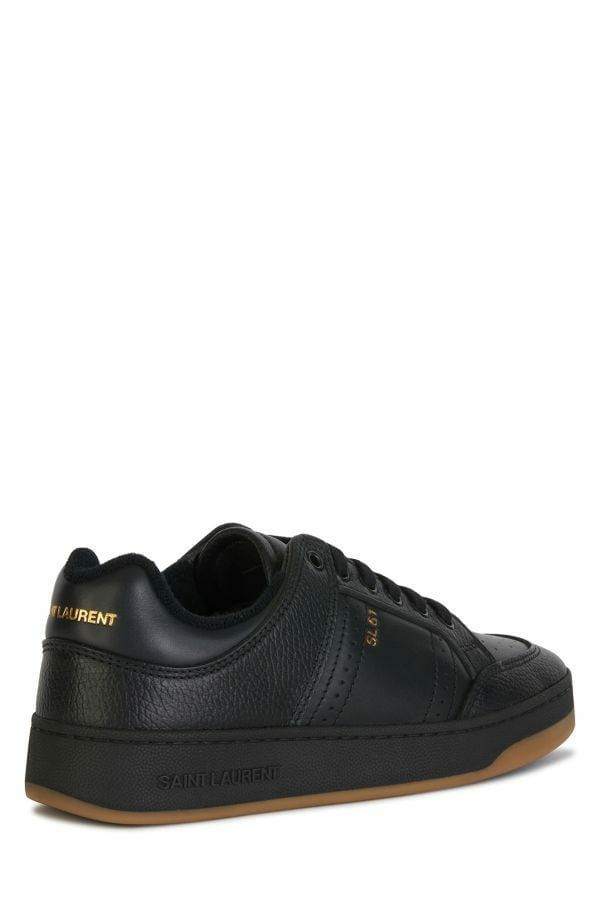 Saint Laurent Black Calf Leather Low Top Sneakers Saint Laurent