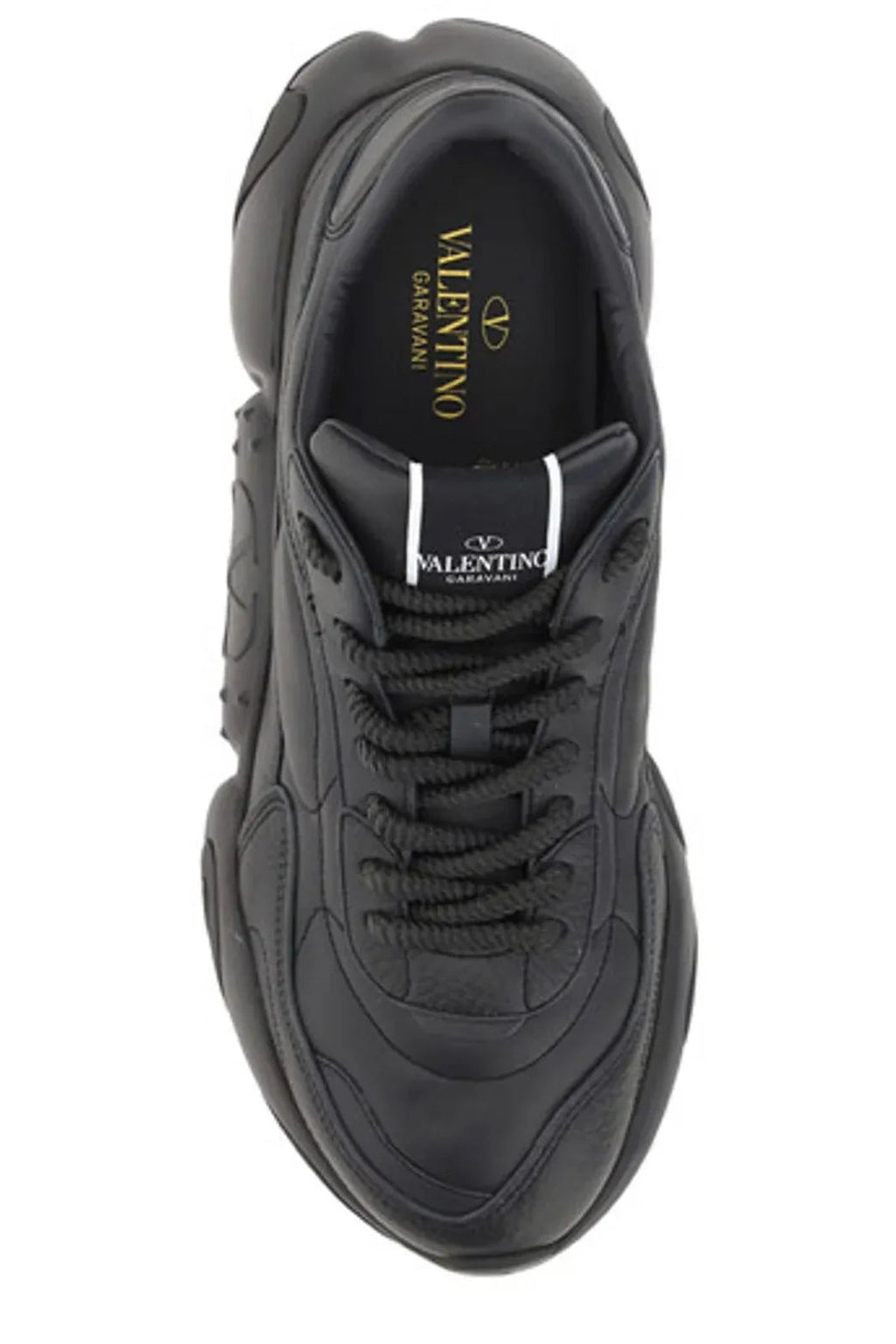Valentino Black Calf Leather Garavani Sneakers Valentino