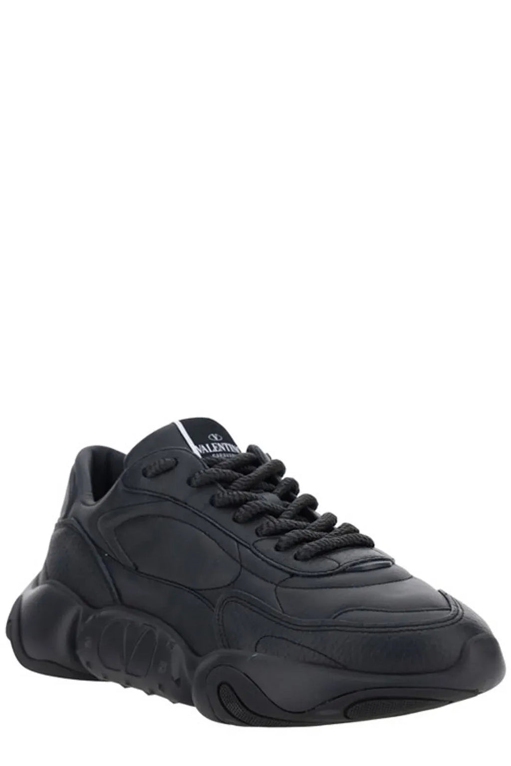 Valentino Black Calf Leather Garavani Sneakers Valentino
