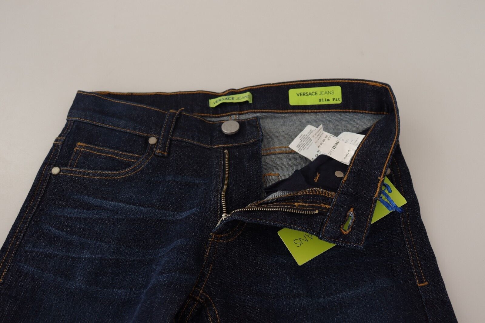 Versace Jeans Dark Blue Cotton Low Waist Skinny Denim Jeans Versace Jeans
