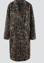 Nerazzurri Autumn Winter Long Loose Casual Leopard Print Woolen Coat Men eprolo