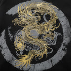 Heavy industry embroidered golden dragon sweatshirt men loose autumn pure cotton national trend jacket men eprolo