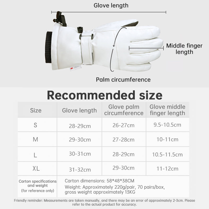 Ski Gloves with Built-in Wrist Guards, Waterproof for Ski/Snowboard Carving, Professional 3M Fleece-Lined Thickened Gloves eprolo